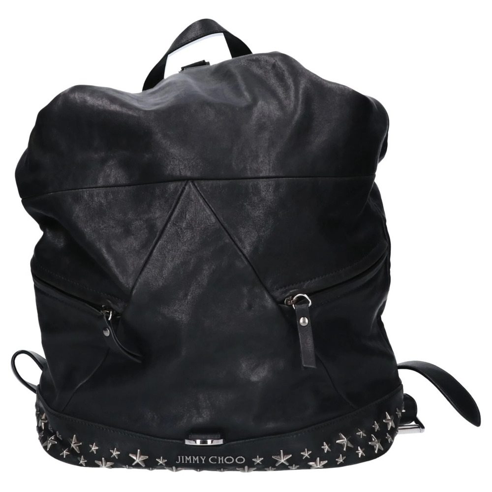JIMMY CHOO FITZROY Star Studded Leather Backpack (Black) - Men's